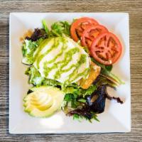Low Carb Breakfast · The Ultimate Breakfast Salad! 2 (Hard) Fried Eggs with melted Pepper Jack Cheese served with...