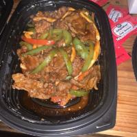 The Red Devil Beef Dinner · Bell pepper, mushroom and blended hot spices. Spicy.