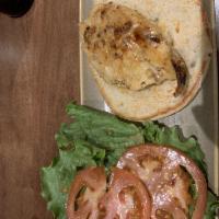 Chicken Breast Sandwich · Lettuce, tomato, grilled onion, Galos sauce and chicken breast.
