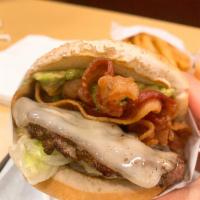 Guacamole Bacon Swiss Burger · 