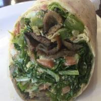 Mediterranean Wrap · Beef gyro, lettuce, tomatoes, red onions, cucumbers, green pepper, feta cheese, olive oil an...