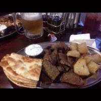 Beef Gyro Platter · Comes with small Greek salad, tzatziki, pita bread and 1 side of your choice.