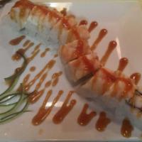 Dragon Roll · Hot. Kakiague, crab, avocado covered with cream cheese.