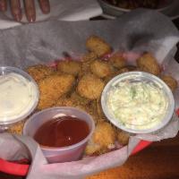 Fried Catfish Basket · Hand-breaded catfish nuggets when you order with a side of slaw.