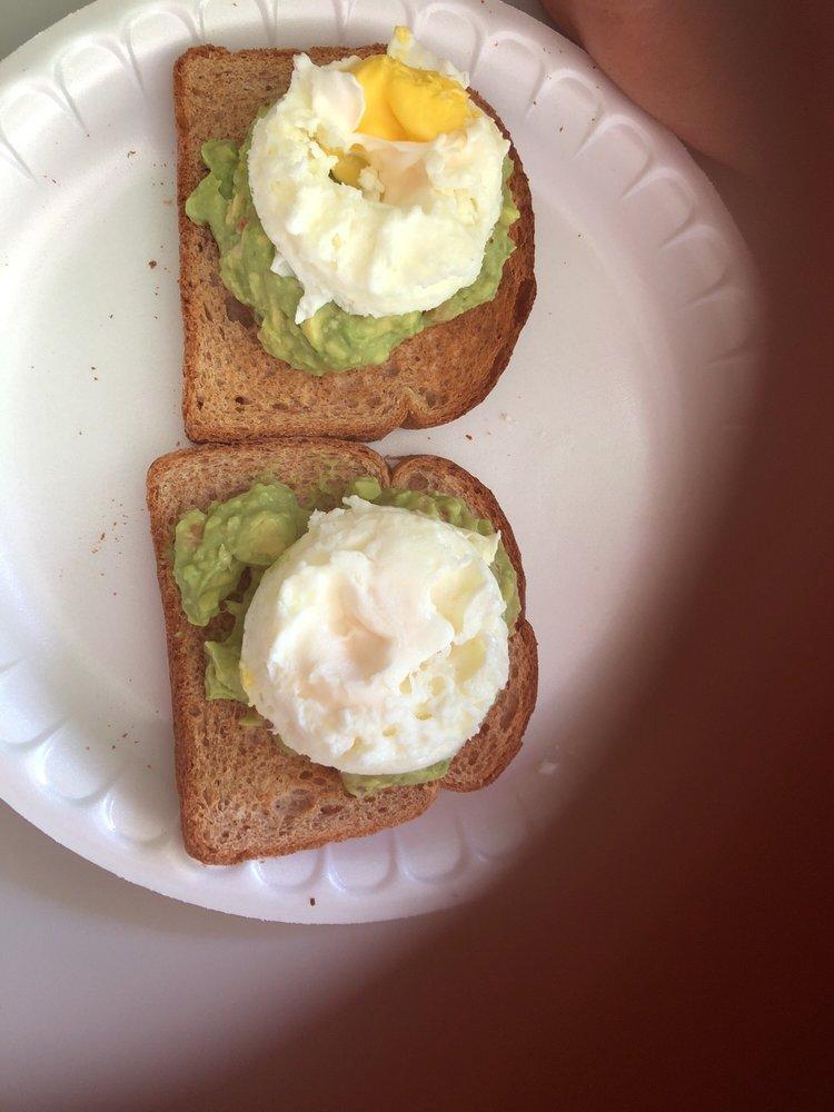 Avocado Toast · 2 whole wheat toast, homemade guacamole, 2 Sunny Side Up eggs.