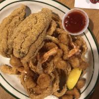 Catfish · 3 piece US raised catfish filets fried, grilled, or blackened to perfection. 