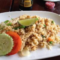 Thai Fried Rice · Chinese broccoli, egg, garlic, onion, scallion and tomato.