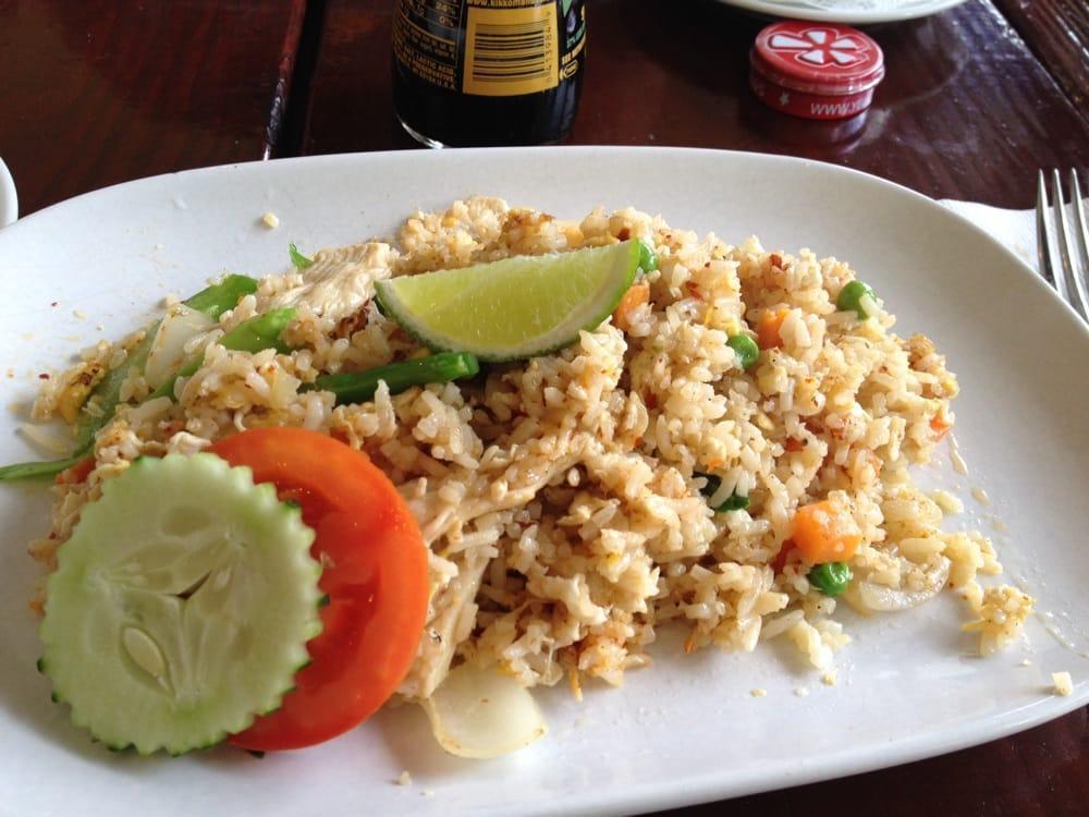 Thai Fried Rice · Chinese broccoli, egg, garlic, onion, scallion and tomato.