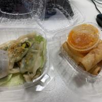 Spring Roll · Vegetable, glass noodle with carrot sauce.