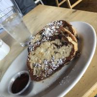 French Toast · House made cinnamon bread topped with vanilla creme fraiche and your choice of apple, banana...