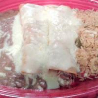 A Sour Cream Chicken Enchilada and Chicken Taco Lunch · 