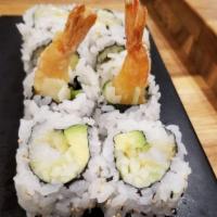 Shrimp Tempura Roll · Shrimp tempura, cucumber, avocado, sesame seeds.