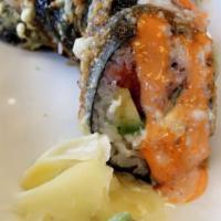 Heart Attack Roll · Raw. Spicy tuna, cream cheese, avocado, & jalapeno. Deep fried and topped with spicy mayo, e...