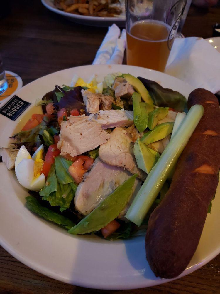 Turkey Avocado Salad · Romaine lettuce, mixed greens and shredded carrots topped with thick-sliced turkey, a hard-boiled egg, roasted tomatoes, onion, avocado.  Great with buttermilk ranch or Balsamic Vinagrette.