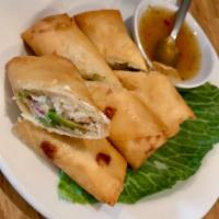 Crispy Thai Lobster Roll · Homemade with Lobster, crab, shrimp, avocado, celery, onion, and cream cheese in wonton skin...