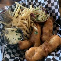 Fish and Chips · Beer-battered fillet of cod with our house-made chips or fries.