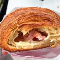 Ham and Cheese Croissant · Our buttery croissant filled with French ham and Gruyere cheese.