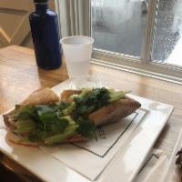 Saigon Sandwich · Thinly sliced organic roasted chicken breast, pickled carrots and daikon, cucumber, and cila...
