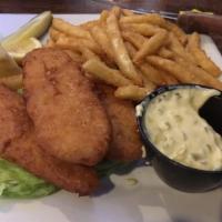 Fish and Chips · Served with french fries and coleslaw.