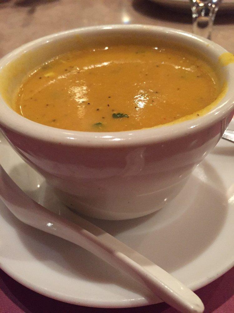 Mulligatawny Soup · Made with lentils, tomatoes and a touch of specially blended spices and herbs. 