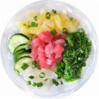 Island Classic · Ahi tuna, seaweed salad, sweet onion, cucumber, pineapple, scallions, and Hawaiian salt. Rec...