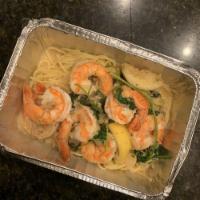 Shrimp Scampi · In white wine and garlic butter sauce.