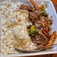 Taste of China · Oriental-style chicken, steak and broccoli marinated in low sodium teriyaki and house hot sa...