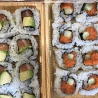 Spicy Tuna Special Roll · Includes tempura flakes & cucumber