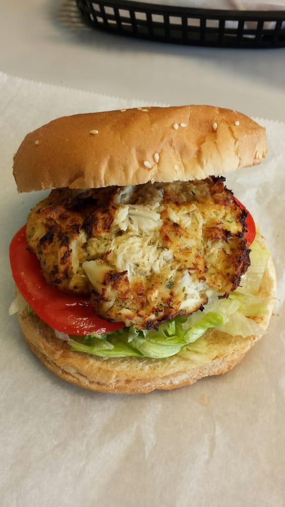 Jumbo Lump Crab Cake Sandwich · served with lettuce and tomato on a kaiser roll