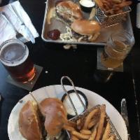 Pepper Jack Mac and Cheese Burger · Certified Hereford beef hand-pattied in-house, and served on a baked bun with pepper jack ma...