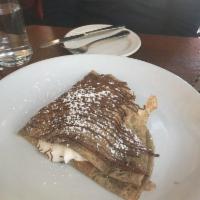 Banana Nutella and Whipped Cream Crepe · 