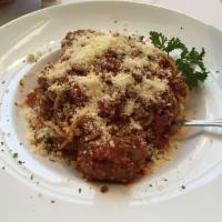 Spaghetti Alla Bolognese With Meatballs · 