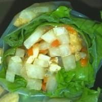Summer Rolls · Lettuce, jicama, carrot and tofu rolled in rice paper.