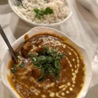 Korma · A rich creamy onion sauce infused with mild spices. Accompanied with saffron rice. Gluten-fr...