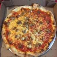 Sausage Pizza · Tomato sauce, mozzarella cheese and sausage.