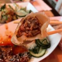 Juicy Pork Dumplings · hand crafted and made fresh daily, made to order artisanal dumplings with house ground hamps...