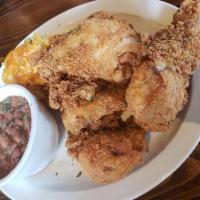 Morrow's Fried Chicken · Tender fried chicken marinated in our own house seasoning and cooked to juicy perfection ser...