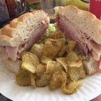 New York Special Sandwich · Boar's Head Medium Rare Roast beef, turkey, ham, mayo, lettuce and tomato.