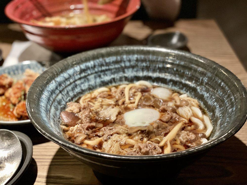 Sukiyaki Udon · Limited Time Discount!!
Beef short plate, onsen egg, and vegetables with sweet sukiyaki broth.