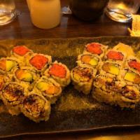 Spicy Tuna, Salmon Avocado and Eel Cucumber Roll Combo · 