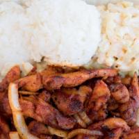 Island Fire Chicken · Chicken slices marinated in our special blend of spices, then grilled with onions and tossed...
