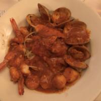 Seafood Over Linguini · 