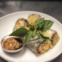 2 Piece Saigon Rolls · Stir-fried shredded veggies, basil, crushed peanuts, wrapped in rice paper served with hoisi...