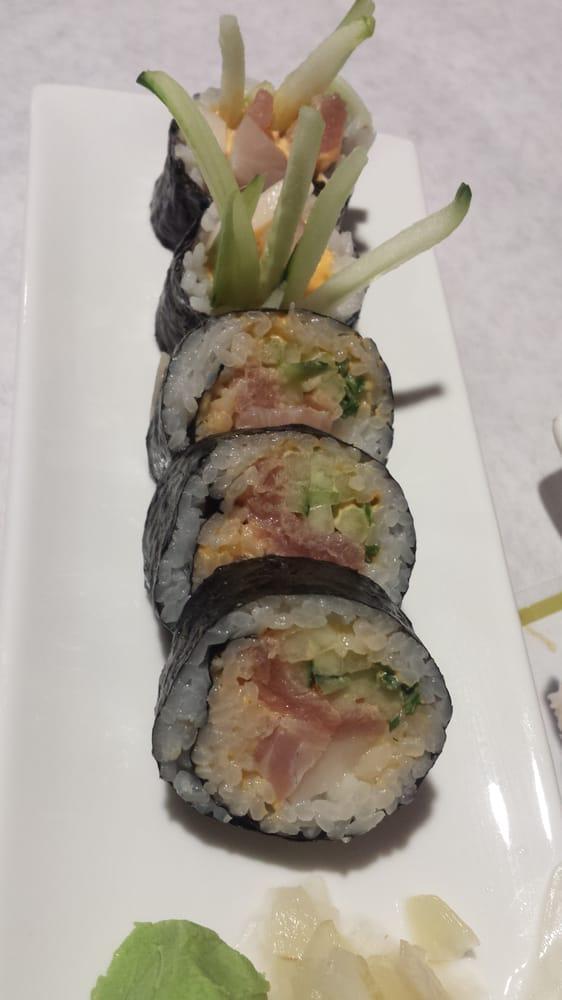 Spicy Combo Roll · Tuna, hamachi, butter fish and spicy mayo.