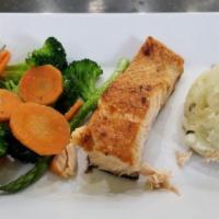 Baked Salmon · Served with your choice of two sides.