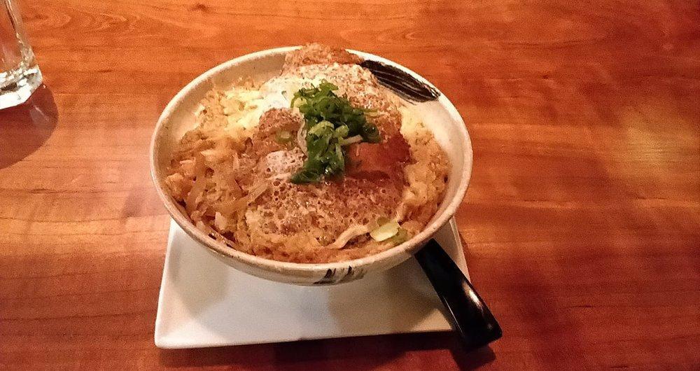 Pork Cutlet Egg Bowl · Comes with Soup and Salad