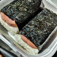 Spam Musubi · Spam and rice wrapped in seaweed.