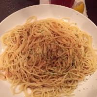 Brown Butter Garlic Spaghetti · 