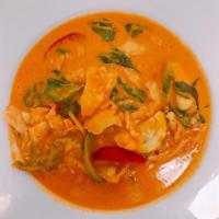 Jungle Chicken Curry · The grandest curry in Thai cuisine. Sauteed with chicken, bamboo shoot, bell pepper, eggplan...