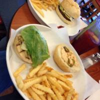 Grilled Chicken Sandwich · With house sauce (Mixture of ketchup, mayo, relish, salt, French dressing, and pepper), lett...